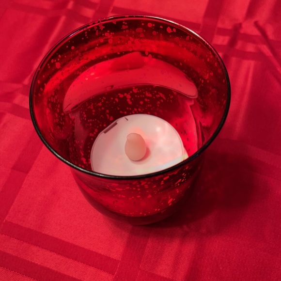 Christmas candle votive and greenery centerpiece 6” - Picture 5 of 8